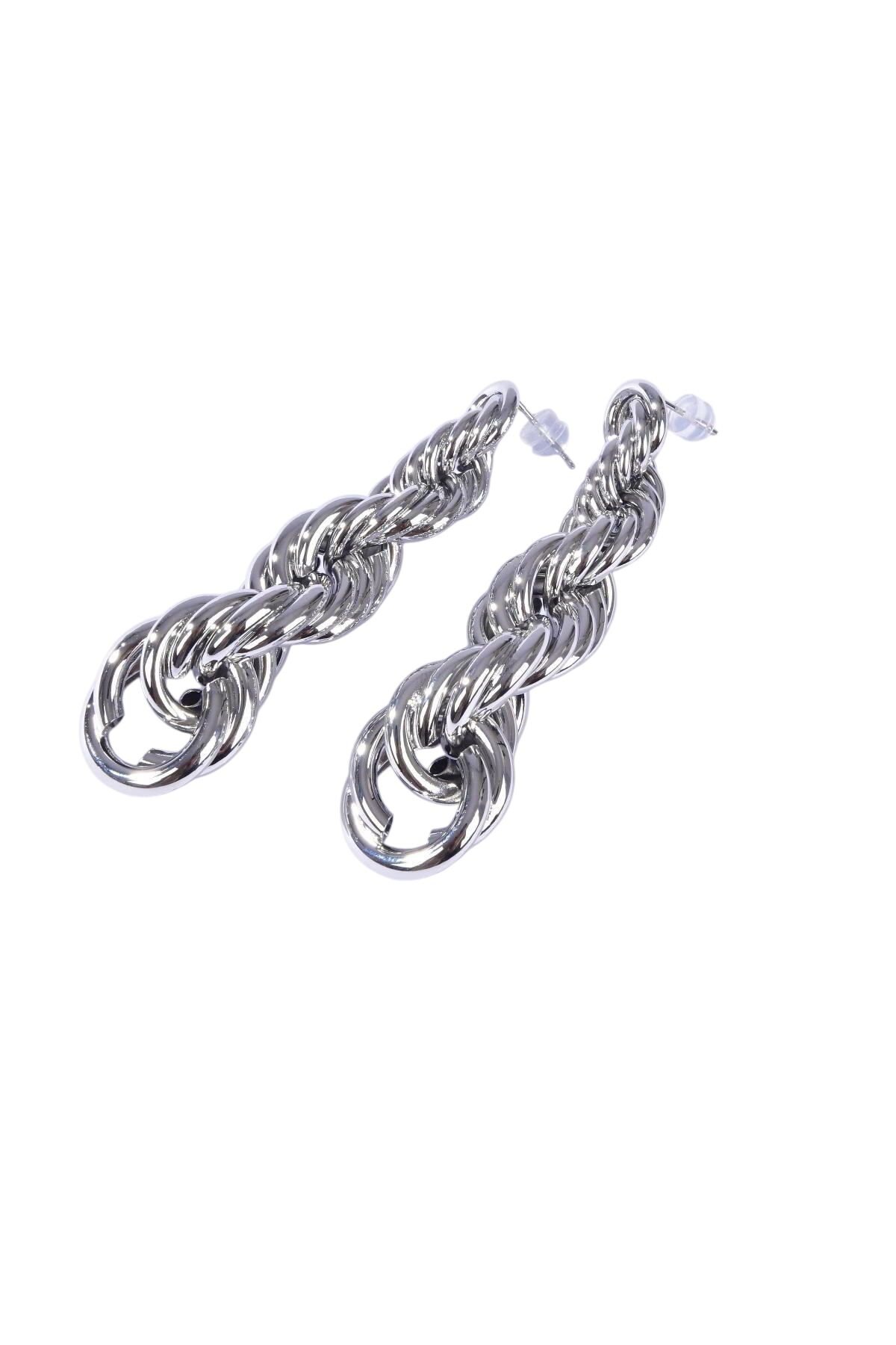 Piggu Burgu Küpe Gümüş Renk