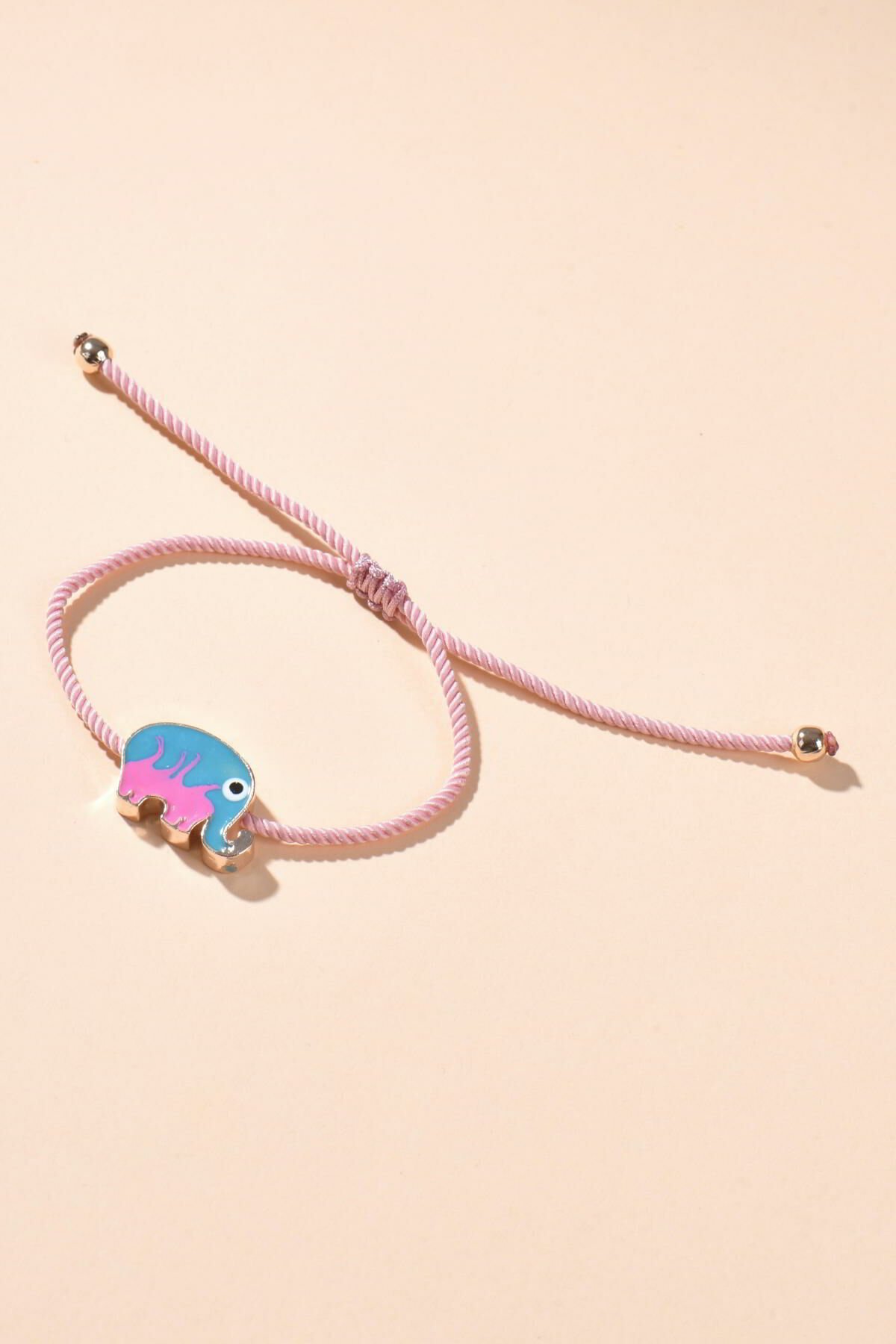 Piggu İpli Sedef Fil Pembe Bileklik
