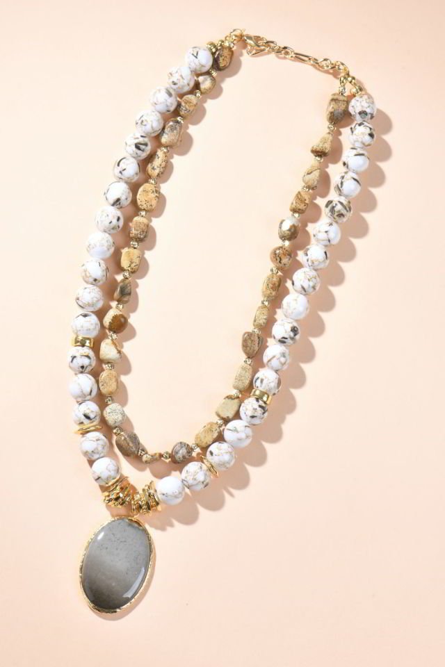 Piggu Karnataka Orijinal Tasarım Akik Kolye (Haki Uçlu)