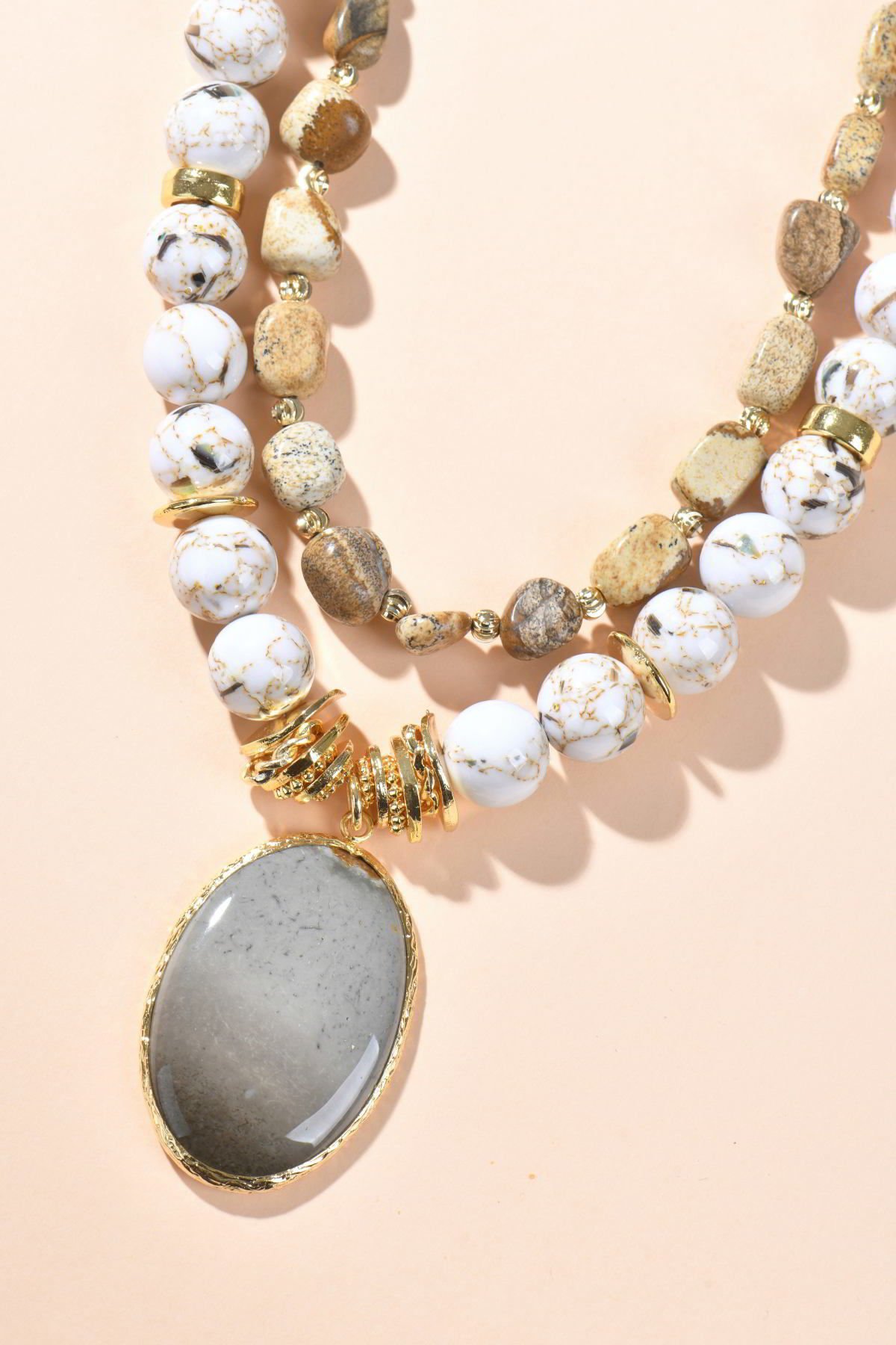 Piggu Karnataka Orijinal Tasarım Akik Kolye (Haki Uçlu)