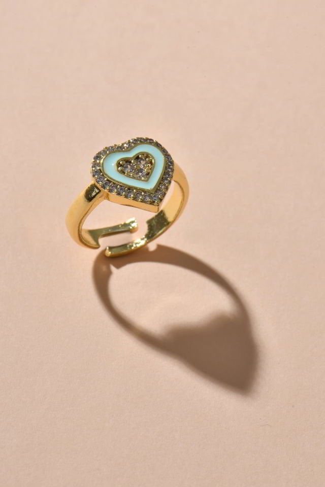 Piggu Soak Up Sun Gold Kalpli Taşlı Yeşil Yüzük