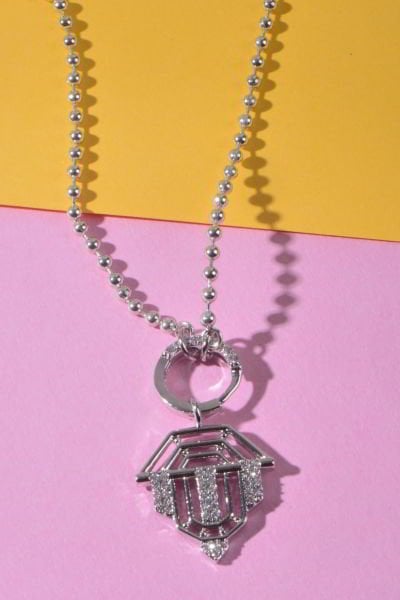 Piggu Legend Zirkon Taşlı Gümüş Rengi Kolye