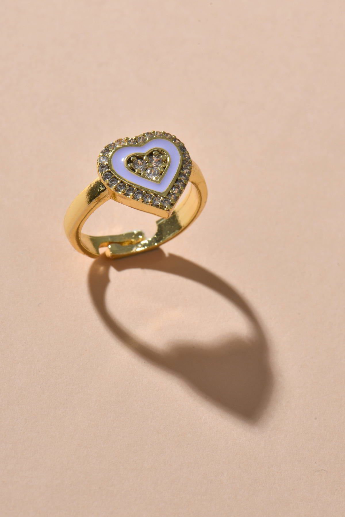 Piggu Soak Up Sun Gold Kalpli Taşlı Lila Yüzük