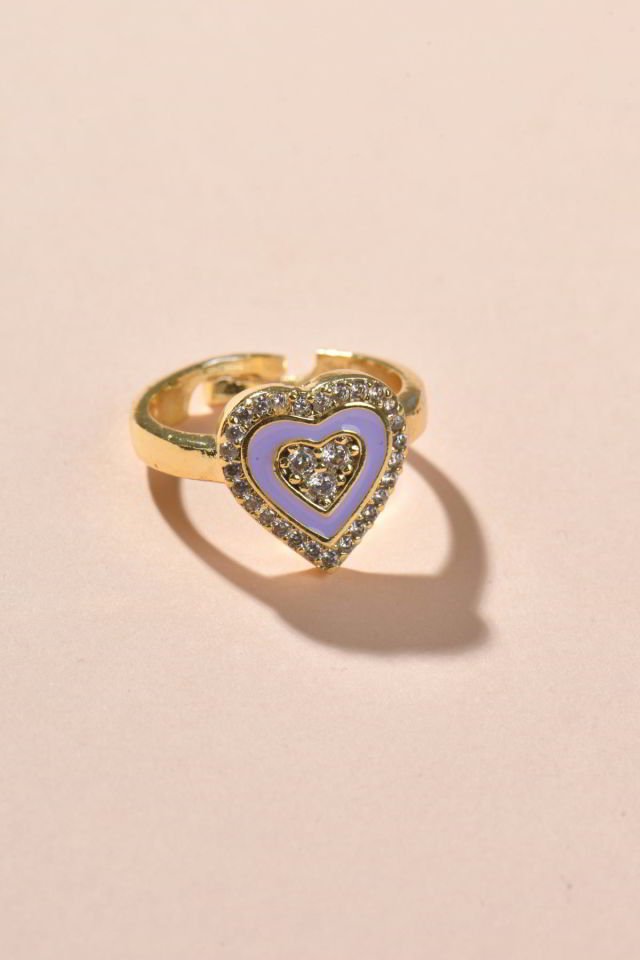 Piggu Soak Up Sun Gold Kalpli Taşlı Lila Yüzük