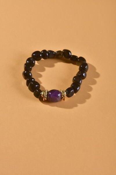 Piggu Amethyst Noir Bileklik