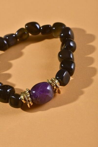 Piggu Amethyst Noir Bileklik