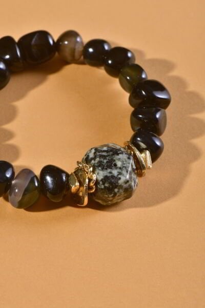 Piggu Earthstone Noir Bileklik