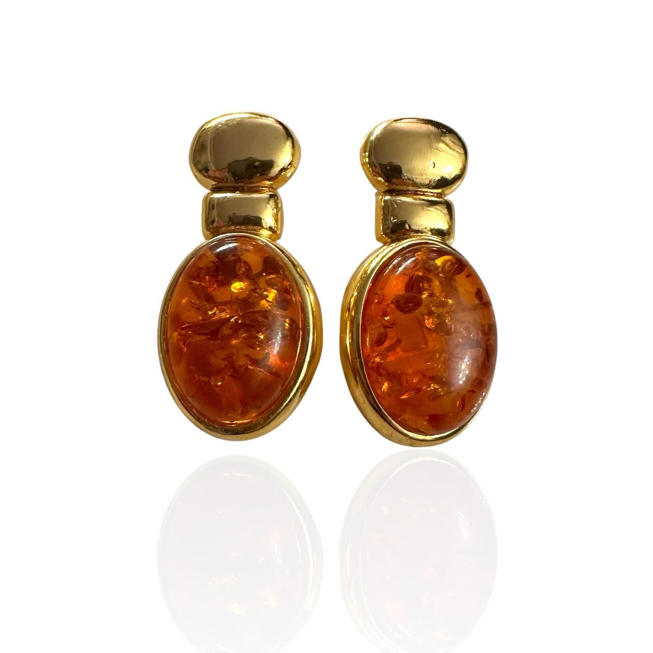 Amber Glow Oval Küpe