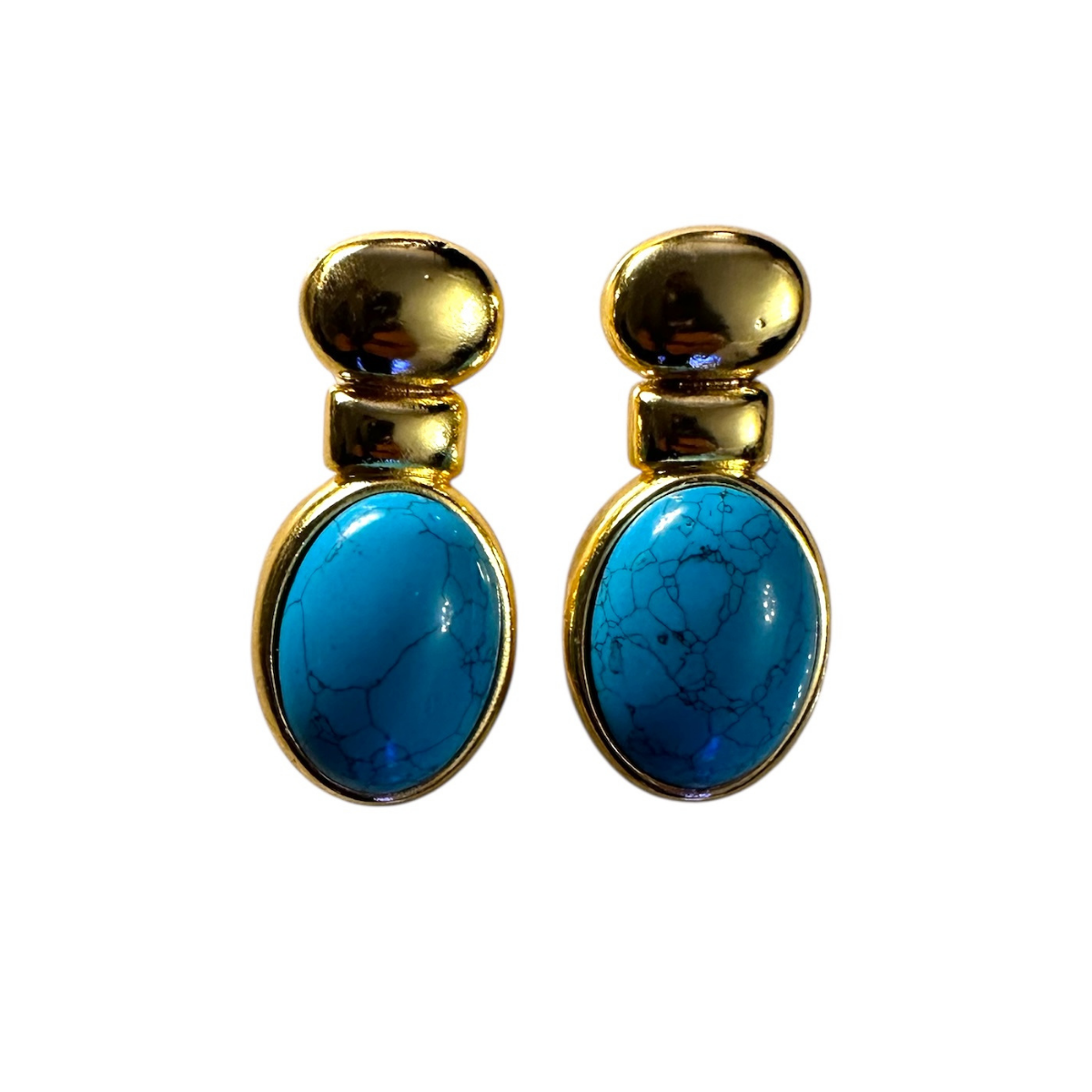 Turquoise Glow Oval Küpe