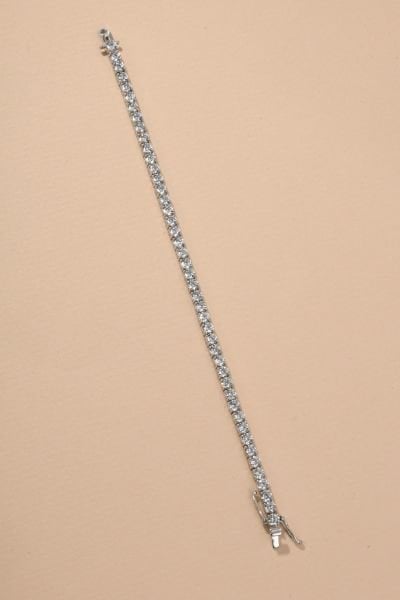 925 Ayar Gümüş Piggu 3.5mm Su Yolu Bileklik 17cm